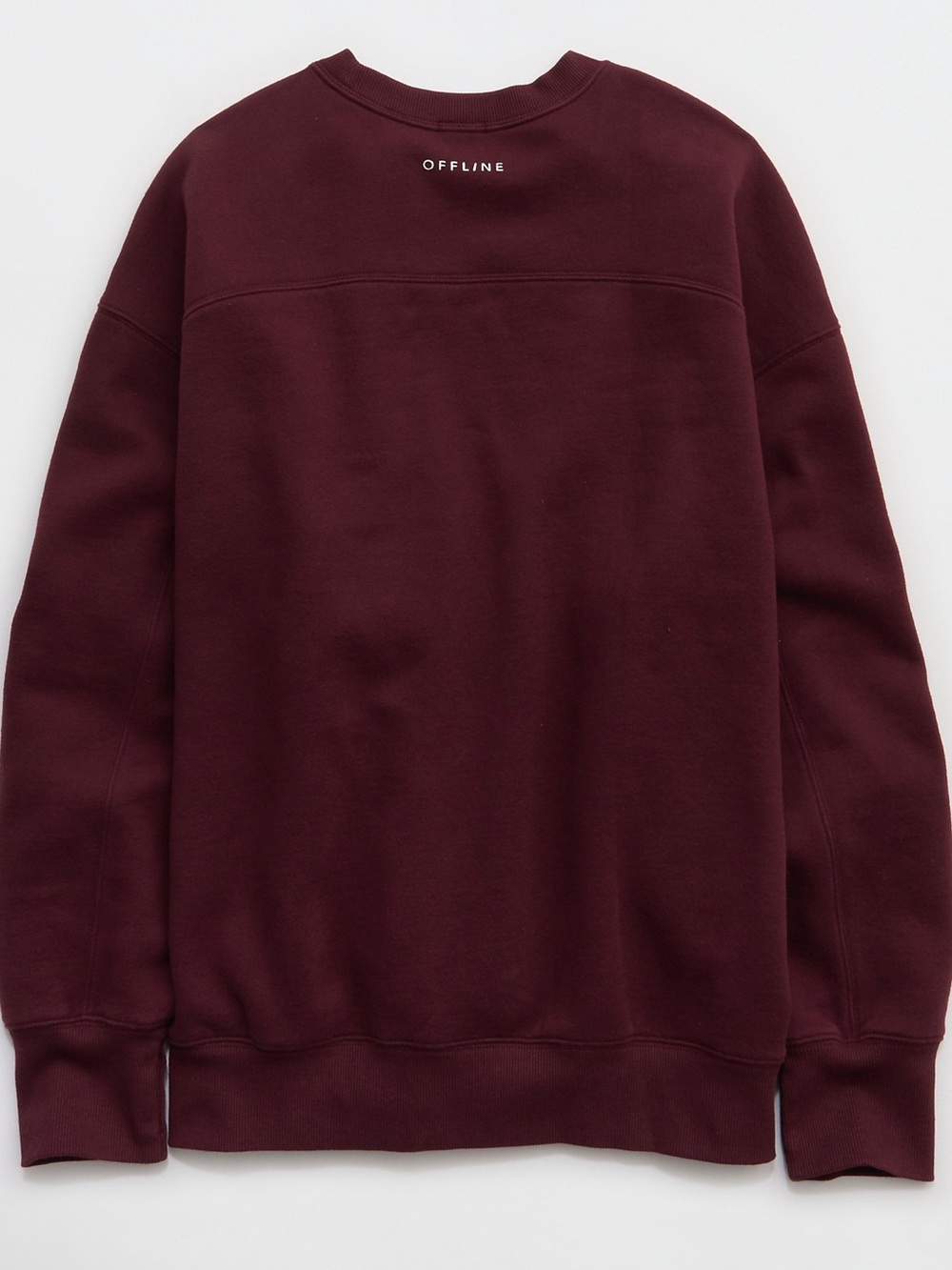aerie Deep Burgundy Oversized Crew Sweatshirt - Picture 4 of 13